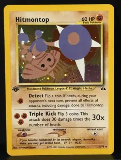 Nintendo Pokemon Hitmontop Neo Discovery 1st Ed Holo Rare 3/75 English 2001 - Image 1