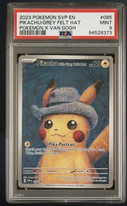 Pokemon 2023 SVP Pikachu with Grey Felt Hat #085 English Holo PSA 9 - Image 1