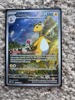 AMPHAROS 090/086 SHINY RARE ME04: CHAOS RISING POKEMON NEAR MINT - Image 1