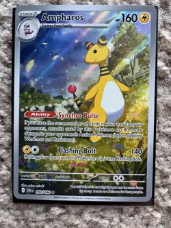 AMPHAROS 090/086 SHINY RARE ME04: CHAOS RISING POKEMON NEAR MINT - Image 2
