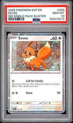 2025 POKEMON SVP EN-SV BLACK STAR PROMO #200 EEVEE PSA 10 - Image 1