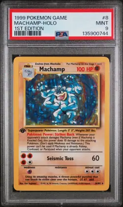 Machamp #8 1999 Pokemon Base Set 1st Edition Holo PSA 9 Mint - Image 1