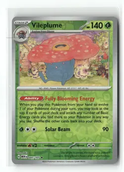 Vileplume 045/165 Rare 151 Pokemon Reverse Holo Near Mint - Image 1