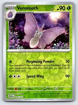 Venomoth 049/165 Uncommon 151 Pokemon Reverse Holo Near Mint - Image 1