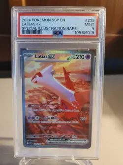 2024 Pokemon Surging Sparks #239 LATIAS ex: PSA 9: Special Illustration Rare SIR - Image 1