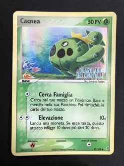Pokemon Cacnea 47/100 Ex Guardiani Dei Cristalli Holo Prerelease ITA Nintendo - Image 1