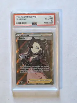 Marnie Trainer PSA 10 FULL ART 200/202 Pokemon: Sword & Shield 2020 - Image 1