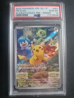 Pikachu Promo 001-SVP PSA 10 Gem Mint Japanese Pokemon Card - Image 1