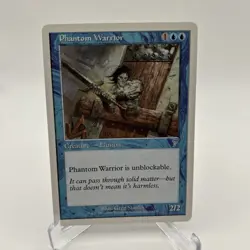MTG 2001 Phantom Warrior - Creature Illusion 7th Edition White Border 93/350 Unc - Image 1