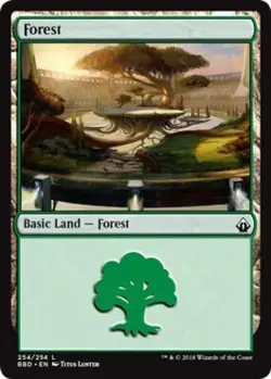 Forest - Medium Play MTG Battlebond - Image 1