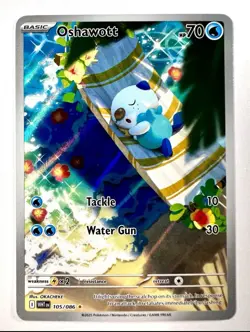 Oshawott 105/086 Illustration Rare IR Pokemon White Flare English NM - Image 1