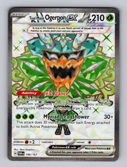 Teal Mask Ogerpon ex 190/167 Ultra Rare Twilight Masquerade Pokemon Near Mint - Image 1