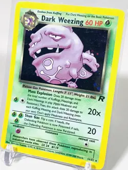 2000 Pokemon Team Rocket Holo Dark Weezing #14/82 MINT - Image 1
