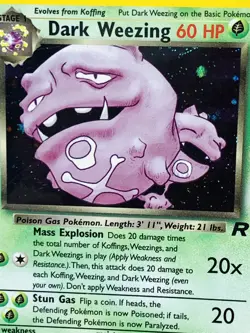 2000 Pokemon Team Rocket Holo Dark Weezing #14/82 MINT - Image 4