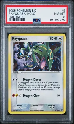 Rayquaza Holo 9/106 Emerald Pokemon PSA 8 - Image 1