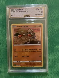 Hitmonchan CLV 012 2023 English AGS 10 GEM MINT POKEMON SLAB GRADED HOLO - Image 2
