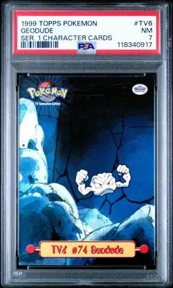 1999 TOPPS POKEMON SERIES 1 CHARACTER CARDS #TV6 GEODUDE PSA 7 - Image 1
