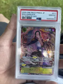 One Piece Card Game JP 2025 Boa Hancock (Alt Art) PRB02-017 Foil PSA 10 - Image 1