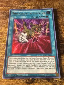 Yu-Gi-Oh Card - BLVO-EN062 - SEVEN CITIES OF THE GOLDEN LAND (ultra rare) NM/M - Image 1