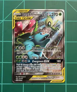 Pokemon Celebi & Venusaur GX SM167 SM Promo TAG TEAM Holo 270 HP Card - Image 1