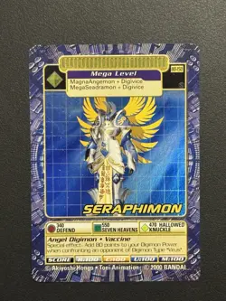 Seraphimon BO-150 Digi-Battle Series 3 Digimon Card Full Holo 2000 - Image 1