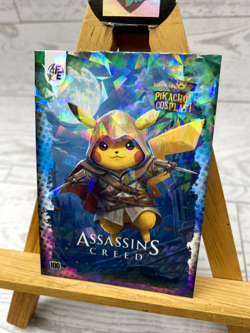 Pikachu as Cosplay Assassin's Creed Non- Pokemon Fan Art Collectible Card - Image 4