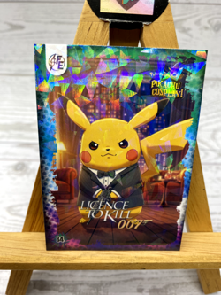 Pikachu as Cosplay James Bond Licence To Kill 007 Non- Pokemon Fan Art Card - Image 3
