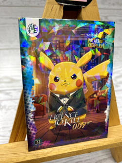 Pikachu as Cosplay James Bond Licence To Kill 007 Non- Pokemon Fan Art Card - Image 4