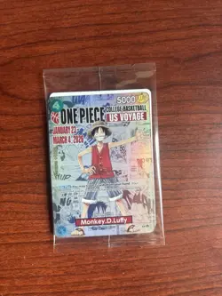 ONE PIECE TCG Monkey D Luffy College Promotion Basketball Card - Mint Condition - Image 1