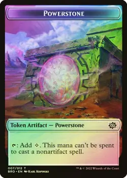 Magic The Gathering MTG POWERSTONE // RAVAGE TOKEN FOIL The Brothers' War NM - Image 1