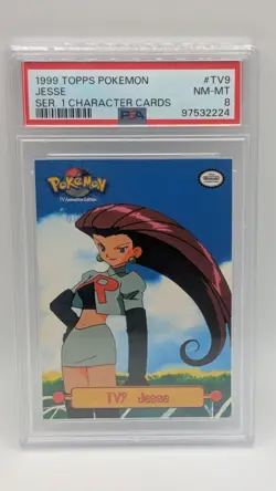 1999 Pokemon Topps Series 1 Character Card Jesse #TV9 PSA 8 NM-MT! - Image 1