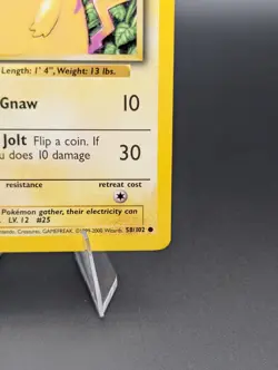 Pikachu 58/102 Base Set LP Pokemon 58/102 - Image 3
