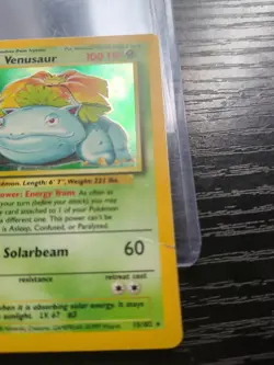 Pokemon TCG Venusaur Base Set 15/102 Holo Rare 100 HP 1999 Wizards Copyright - Image 2