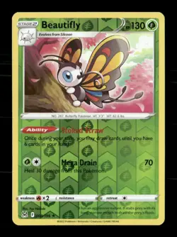 Beautifly 008/196 Holo Lost Origin Reverse Holo NM/M Pokemon - Image 1