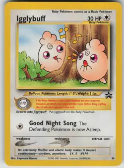 Pokemon TCG Igglybuff Promo WoTC Promo 36/53 - Image 1