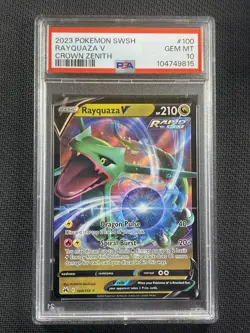 Pokemon Card - PSA10 GEM MT - Rayquaza V - Crown Zenith - 2023 - 100/159 - Image 1