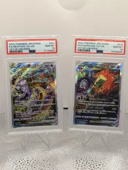 2022 Pokemon Japanese VSTAR Universe PSA 10 Lot 2 Mewtwo 221 Charizard 212 - Image 1