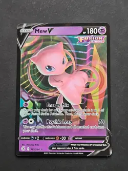Mew V 113/264 Holo V Rare Fusion Strike Pokemon Holo Near Mint - Image 1
