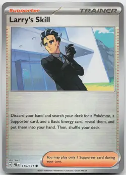 Larry's Skill (Poke Ball Pattern) 115/131 Common Prismatic Evolutions Pokemon NM - Image 1