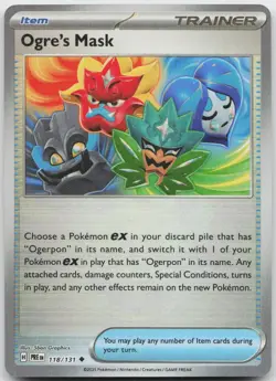 Ogre's Mask (Poke Ball Pattern) 118/131 Holo Prismatic Evolutions Pokemon NM - Image 1