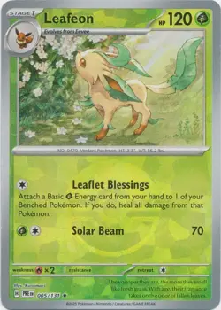 Leafeon 005/131 Poke Ball Holo Prismatic Evolutions Pokemon Card NM - Image 1