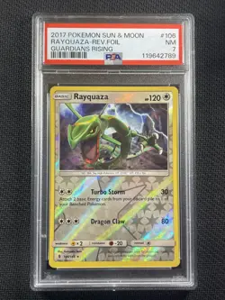 Pokemon Card - PSA7 NM - Rayquaza Rev Holo - Guardians Rising - 2017 - 106/145 - Image 1