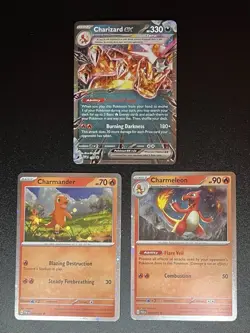 Pokemon Charizard Ex 196 Promo + Charmeleon 008 + Charmander 007 Set of 3 NM - Image 1
