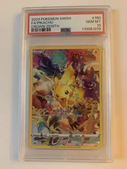 2023 Pokemon SWSH Crown Zenith Full Art Pikachu #160 PSA 10 - Image 2