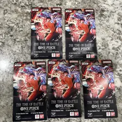 One Piece TCG English OP-16 The Time of Battle - 5 Booster Sleeved Packs sealed - Image 1