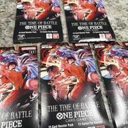One Piece TCG English OP-16 The Time of Battle - 5 Booster Sleeved Packs sealed - Image 2
