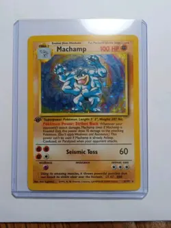 Machamp pokemon card *1st edition* *Holographic* 8/102 Rare - Image 1
