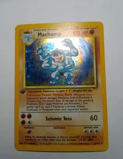 Machamp pokemon card *1st edition* *Holographic* 8/102 Rare - Image 2