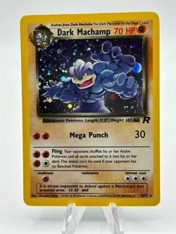 Dark Machamp 10/82 Team Rocket Holo Pokemon Card - Image 1