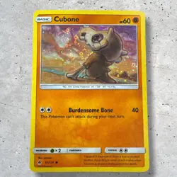 Pokemon Card Cubone #57/131 SM Forbidden Light Reverse Holo Rare sowsow Art - Image 1